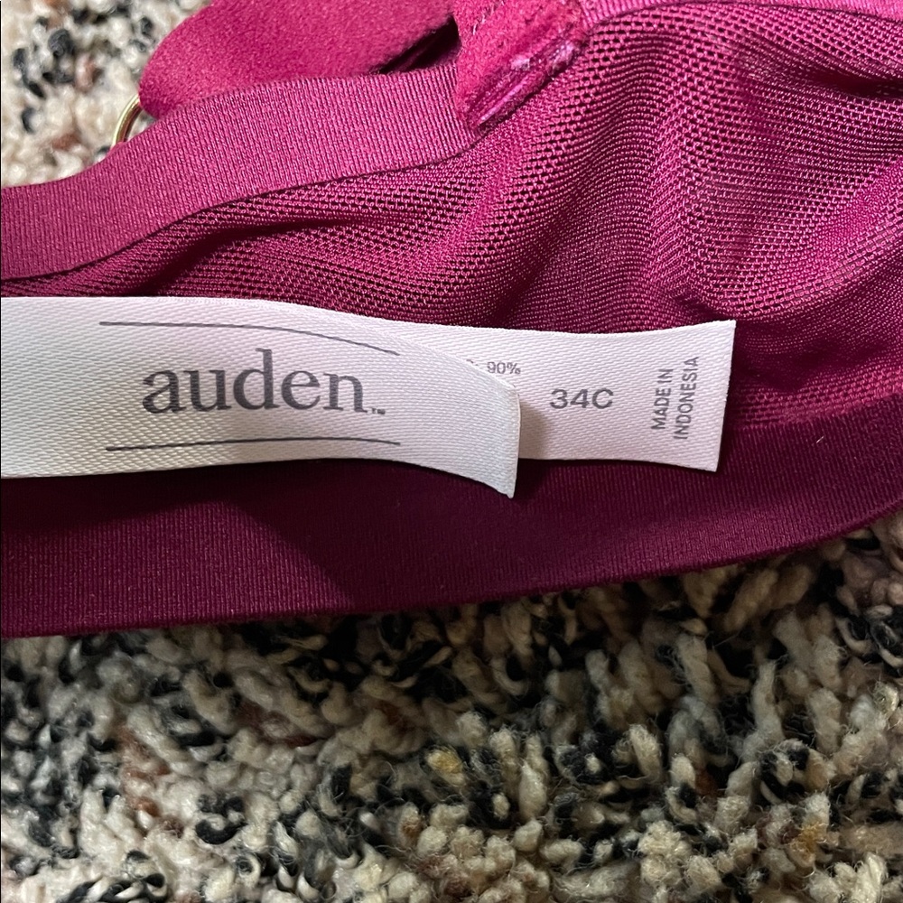Auden Unlined Demi Coverage Underwire Sheer Bralette in Wine | NWT - Picture 8 of 9